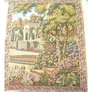 NWT Vintage European Corona Decor Garden Wall Tapestry w/Hooks 33-1/2" x 43"